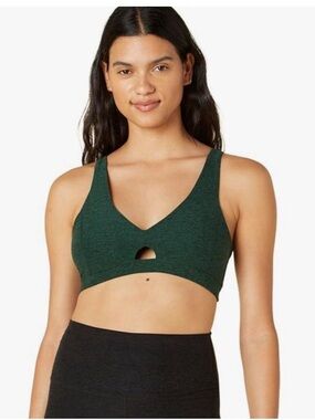 NWOT Beyond Yoga Green Spacedye Cut To cutout Sports Bra